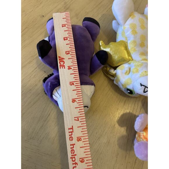 Lot Of 4 Cutetitos Fruititos Fox calico Cat mac cheese goldito bat Bean Plush - Picture 10 of 15